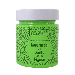 Photo d'une moutarde, présentée sur un fond blanc. Parfait en accompagnement d'un plat.