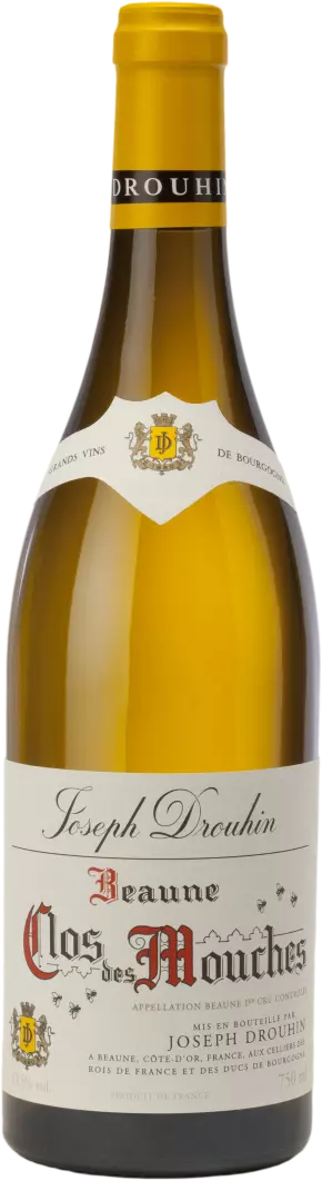 Photo d'une bouteille de vin blanc, présentée sur un fond blanc. Parfait en accompagnement d'un apéritif.