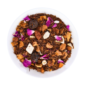 Photo d'un rooibos, présentée sur un fond blanc. Parfait en accompagnement d'un bon petit déjeune ou d'une pause goûter.