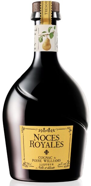 Photo d'une bouteille de liqueur, présentée sur un fond blanc. Parfait en accompagnement d'un apéritif.