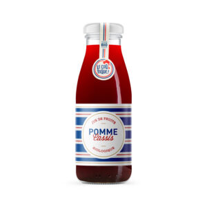 Photo d'une bouteille de jus de fruit, présentée sur un fond blanc. Parfait en accompagnement d'un apéritif.