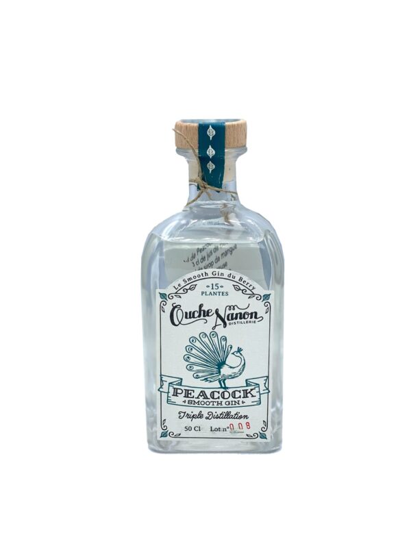 Photo d'une bouteille de gin, présentée sur un fond blanc. Parfait en accompagnement d'un apéritif.