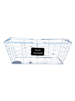 Photo d'un panier rectangle, présentée sur un fond blanc.