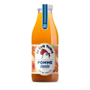 Photo d'un jus de pomme, présentée sur un fond blanc.