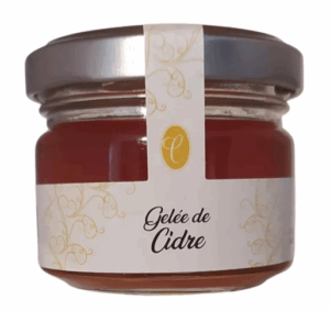 Photo d'un paquet de gelée de cidre, présentée sur un fond blanc.