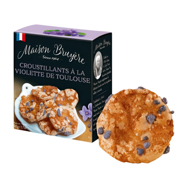 Photo d'un paquet de biscuit croustillant, présentée sur un fond blanc.