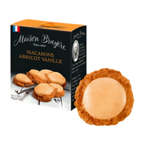 Photo d'un paquet de biscuit macaron, présentée sur un fond blanc.