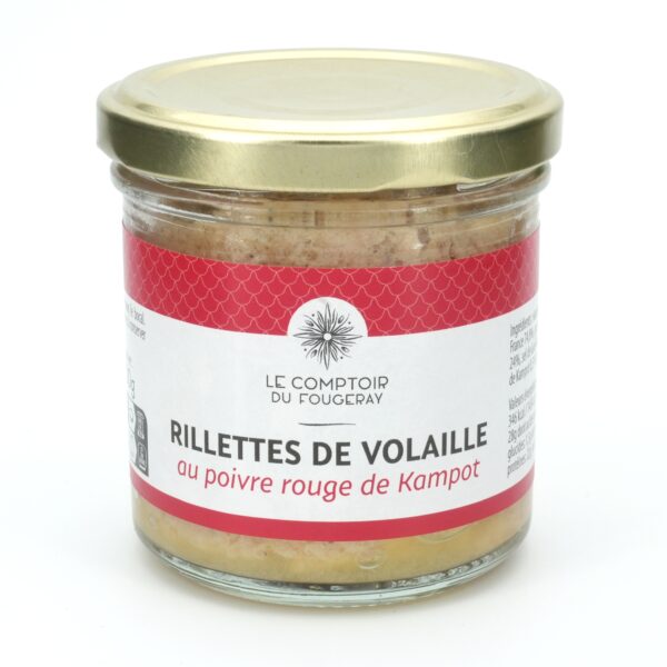 Rillettes de volaille aux poivrons grillés et aux oignons 120g : recette fondante et ensoleillée, idéale pour apéritifs gourmands.