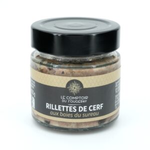 Photo d'une rillette, présentée sur un fond blanc. Parfait en accompagnement d'un apéritif.
