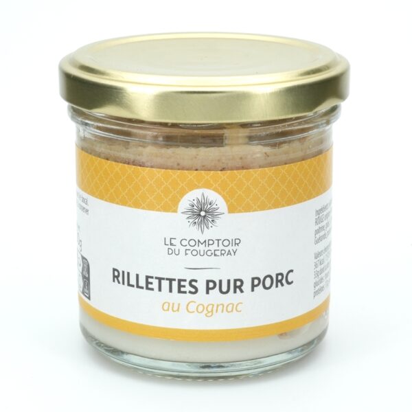 Photo d'une rillette, présentée sur un fond blanc. Parfait en accompagnement d'un apéritif.