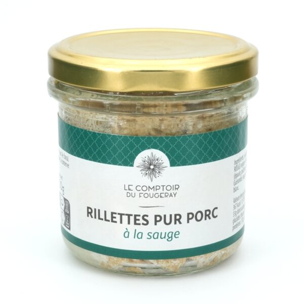 Photo d'une rillette, présentée sur un fond blanc. Parfait en accompagnement d'un apéritif.