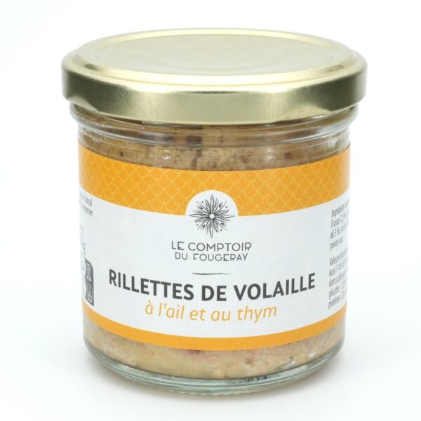 Photo d'une rillette, présentée sur un fond blanc. Parfait en accompagnement d'un apéritif.